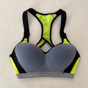 Victoria's Secret Yellow and Black Sports Bra Moisture-Wicking